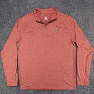 Rabbit EZ Zip Mens Medium Heathered Rust Red Running 1/4 Zip Pullover